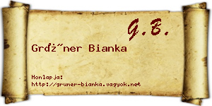 Grüner Bianka névjegykártya